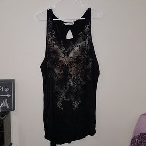 Maurices Plus Size (3X) Butterfly Keyhole Tank